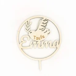 Cake Topper Taufe I Taube I Tortendeko Kommunion I Tortenaufsatz Konfirmation I Kuchen Deko personalisiert mit Name I fü
