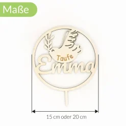 Cake Topper Taufe I Taube I Tortendeko Kommunion I Tortenaufsatz Konfirmation I Kuchen Deko personalisiert mit Name I fü