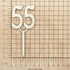 Cake Topper Tortendekoration Holz 55. Geburtstag Tortenstecker Torte Deko Kuchenstecker Tortendekoration DIY