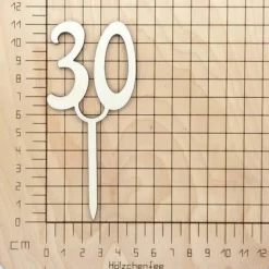 Cake Topper Tortendekoration Holz 30. Geburtstag Tortenstecker Torte Deko Kuchenstecker Tortendekoration DIY