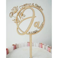 Cake Topper zur Hochzeit | JA | Floral | Personalisierung möglich