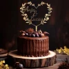 Caketopper aus Holz in Herzform - Hochzeit mit Holzdeko für Ihre einzigartige Hochzeitstorte - Tortenaufleger
