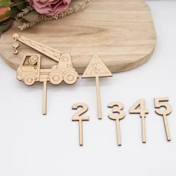 Caketopper Baustelle –  Kuchenaufsatz für Geburtstage & Babypartys