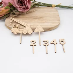 Caketopper Baustelle –  Kuchenaufsatz für Geburtstage & Babypartys