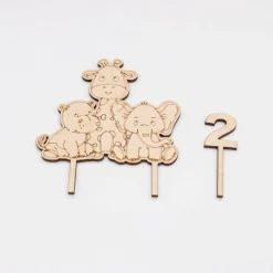 Caketopper Dschungeltiere –  Kuchenaufsatz für Geburtstage & Babypartys