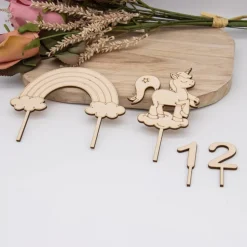 Caketopper Einhorn mit Regenbogen –  Kuchenaufsatz für Geburtstage & Partys