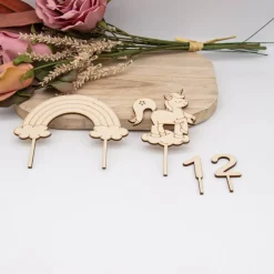 Caketopper Einhorn mit Regenbogen –  Kuchenaufsatz für Geburtstage & Partys