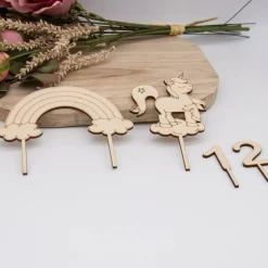 Caketopper Einhorn mit Regenbogen –  Kuchenaufsatz für Geburtstage & Partys