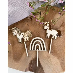 Caketopper Einhorn Regenbogen Kindergeburtstag / Kuchenstecker Cake Topper Unicorn Rainbow / Cupcake Muffins