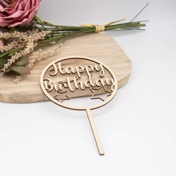 Caketopper Happy Birthday –  Kuchenaufsatz für Geburtstage & Partys