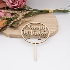 Caketopper Happy Birthday –  Kuchenaufsatz für Geburtstage & Partys