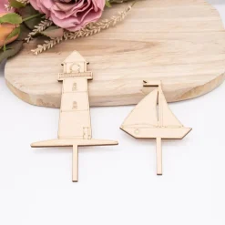 Caketopper Leuchtturm und Boot –  Kuchenaufsatz für Geburtstage & Partys
