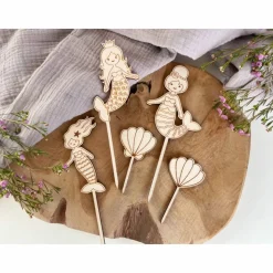 Caketopper Meerjungfrauen Kindergeburtstag / Kuchenstecker Cake Topper Mermaid / Muscheln Cupcake