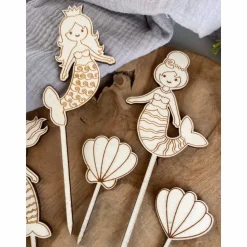 Caketopper Meerjungfrauen Kindergeburtstag / Kuchenstecker Cake Topper Mermaid / Muscheln Cupcake