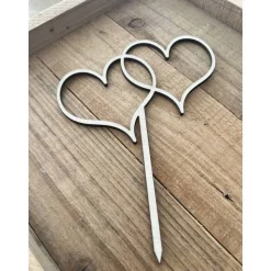 Caketopper mit 2 Herzen,verschiedene Größen und Farben, Hochzeit, Verlobung, Valentinstag