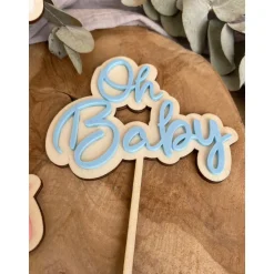 Caketopper Oh Baby / Cake Topper Babyparty Babyshower Geburt / Kuchenstecker