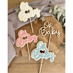 Caketopper Oh Baby / Cake Topper Babyparty Babyshower Geburt / Kuchenstecker
