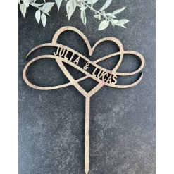 Caketopper personalisiert mit Herz und Unendlichkeitszeichen
