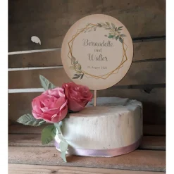 Caketopper Pflanzenstecker Acryl Holz Design Bernadette