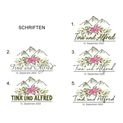 Caketopper Pflanzenstecker Acryl Holz Bergliebe