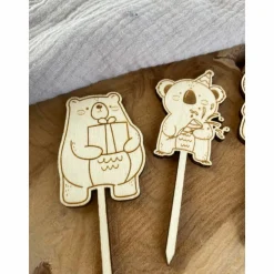 Caketopper Tierparty Kindergeburtstag / Kuchenstecker Safari / Dschungel  Party / Tiere Bär Löwe Tiger Koala / Cake Topp