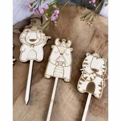 Caketopper Tierparty Kindergeburtstag / Kuchenstecker Safari / Dschungel  Party / Tiere Bär Löwe Tiger Koala / Cake Topp