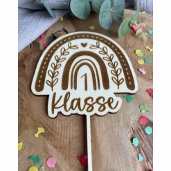 Caketopper zur Einschulung Regenbogen / Kuchendekoration Schulkind 1 Klasse / Cake Topper Schulanfang