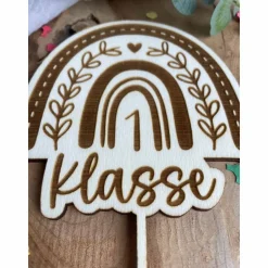 Caketopper zur Einschulung Regenbogen / Kuchendekoration Schulkind 1 Klasse / Cake Topper Schulanfang