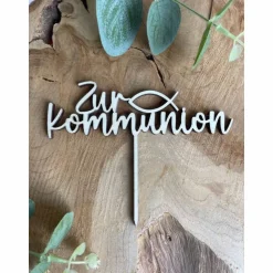 Caketopper zur Kommunion / Konfirmation / Kuchenstecker mit Fisch / Cake Topper