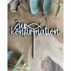 Caketopper zur Kommunion / Konfirmation / Kuchenstecker mit Fisch / Cake Topper