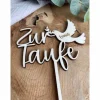 Caketopper zur Taufe / Kuchendeko personalisiert mit Namen / Cake Topper Taufe mit Taube