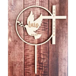Caketopper zur Taufe personalisiert und graviert, Caketopper zur Geburt, baptism Caketopper, Kuchendekoration, Tortenfig