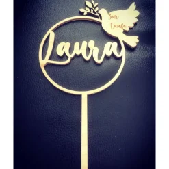 Caketopper zur Taufe personalisiert und graviert, baptism Caketopper