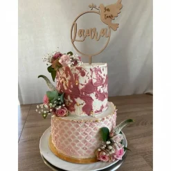 Caketopper zur Taufe personalisiert und graviert, baptism Caketopper