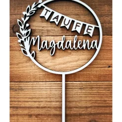 Caketopper zur Taufe personalisiert und graviert, baptism Caketopper