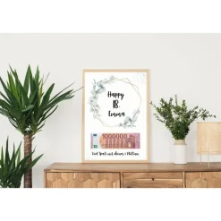 CANVA Design | Geldgeschenk 18. Geburtstag | persönliches Geburtstagsgeschenk Tochter Sohn | PDF Datei | Eukalyptus