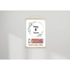 CANVA Design | Geldgeschenk 18. Geburtstag | persönliches Geburtstagsgeschenk Tochter Sohn | PDF Datei | Eukalyptus