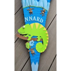 Chamäleon Schultüte Zuckertüte als DIY Set oder in handarbeit hergestellt-personalisiert, individuell