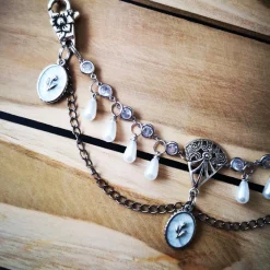 Charivari ,  Ohrringe fürs Dirndl, Dirnd- Schmuck, weiss