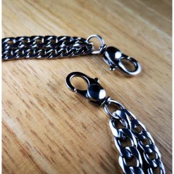 Charivari aus Edelstahl, Basiskette, Trachtenschmuck, 2reihig