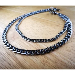 Charivari aus Edelstahl, Basiskette, Trachtenschmuck, 2reihig