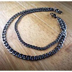 Charivari aus Edelstahl, Basiskette, Trachtenschmuck, 2reihig