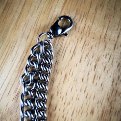 Charivari aus Edelstahl, Basiskette, Trachtenschmuck, 2reihig