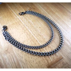 Charivari aus Edelstahl, Basiskette, Trachtenschmuck, 2reihig