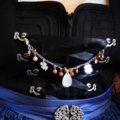 Charivari aus Edelstahl, Dirnd- Schmuck,Trachten, Rosenquarz und Tigerauge
