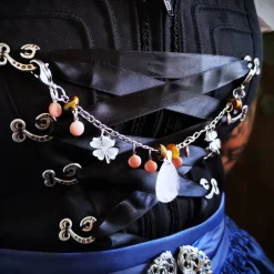 Charivari aus Edelstahl, Dirnd- Schmuck,Trachten, Rosenquarz und Tigerauge