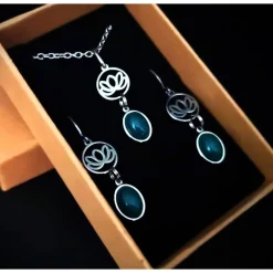 Charivari aus Edelstahl, Dirnd- Schmuck,Trachten, Jade grün