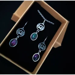 Charivari aus Edelstahl, Dirnd- Schmuck,Trachten, Jade grün