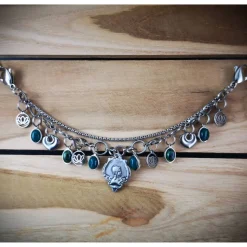 Charivari aus Edelstahl, Dirnd- Schmuck,Trachten, Jade grün