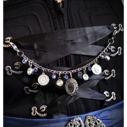 Charivari aus Edelstahl, Dirnd- Schmuck,Trachten, Löwe, Strass, blau -weiss